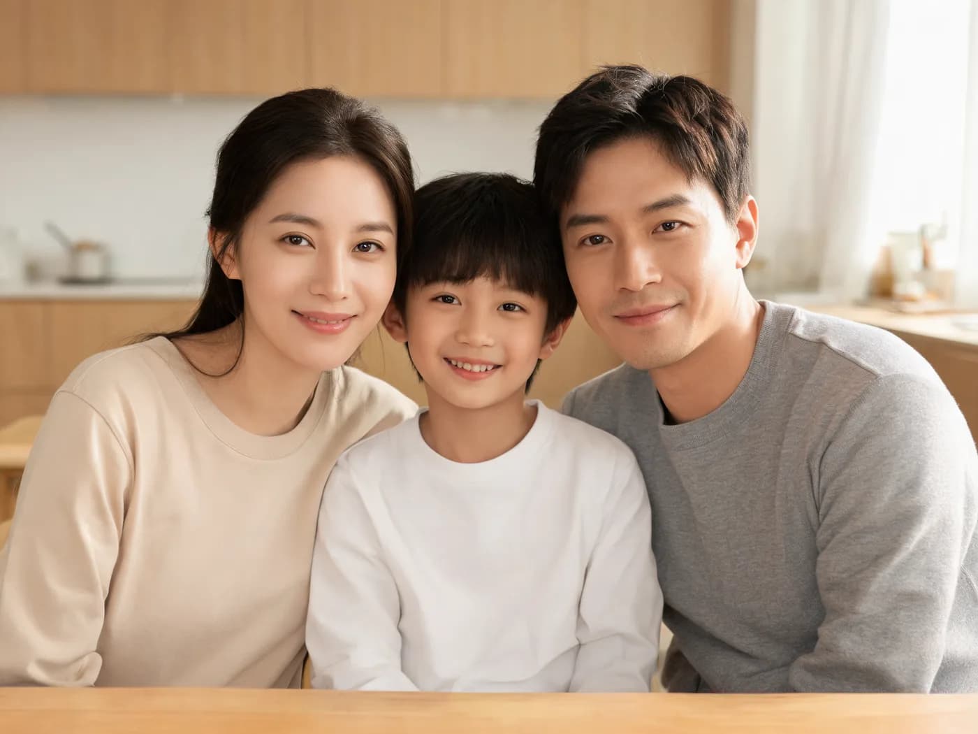 Before demo photo of a family portrait used for coloring page preview