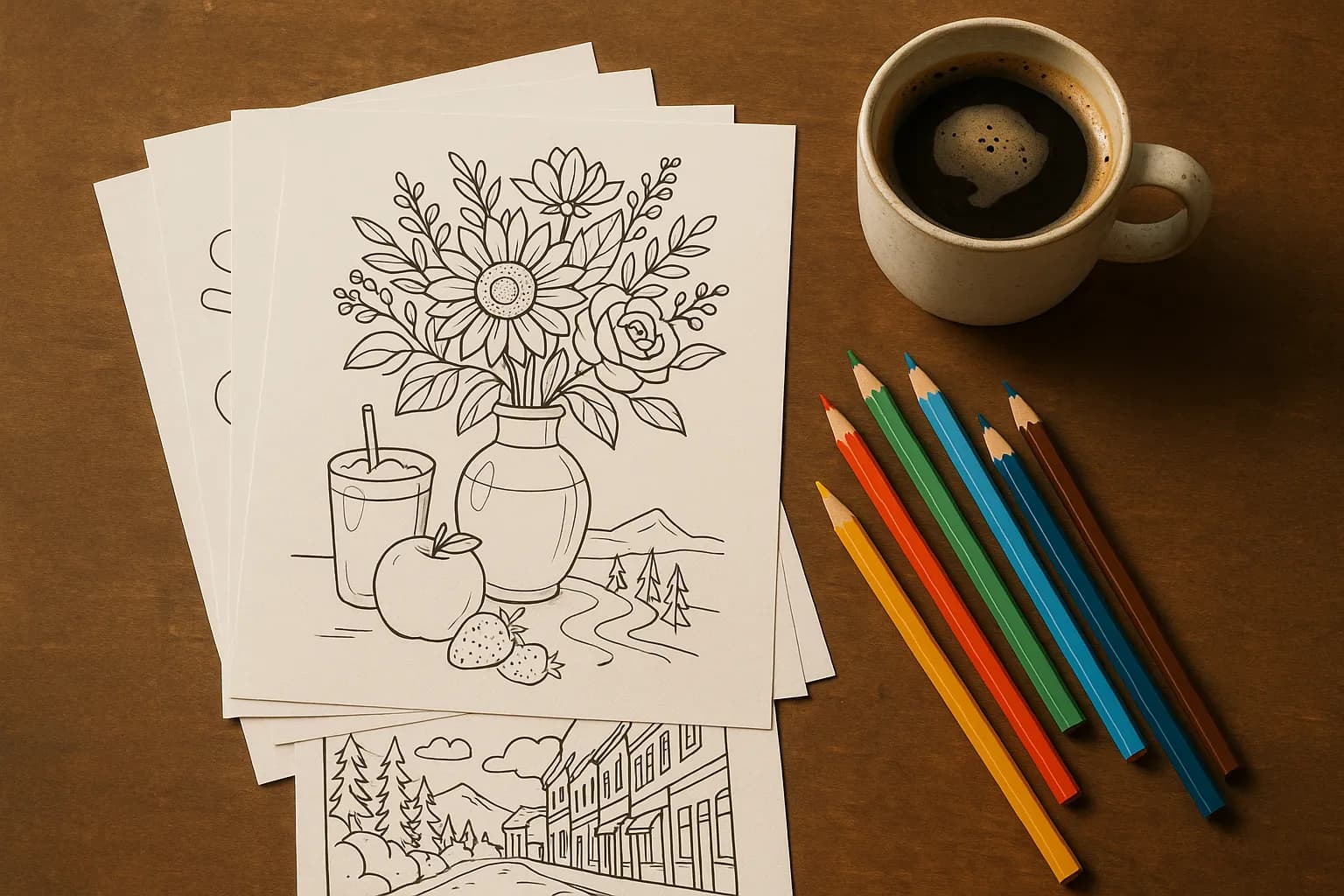 Official printable hobby coloring pages collection preview.
